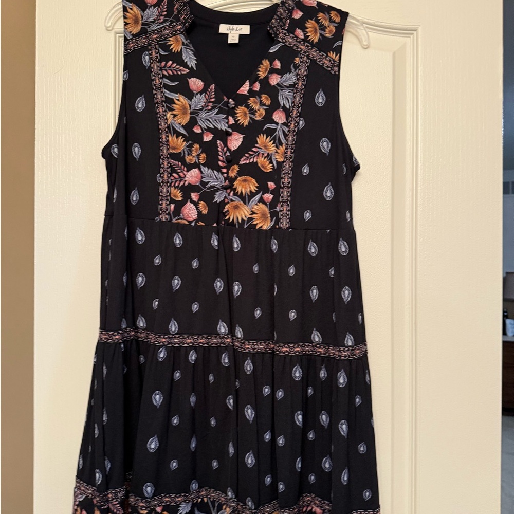 Style & Co. Black Floral Mini Dress